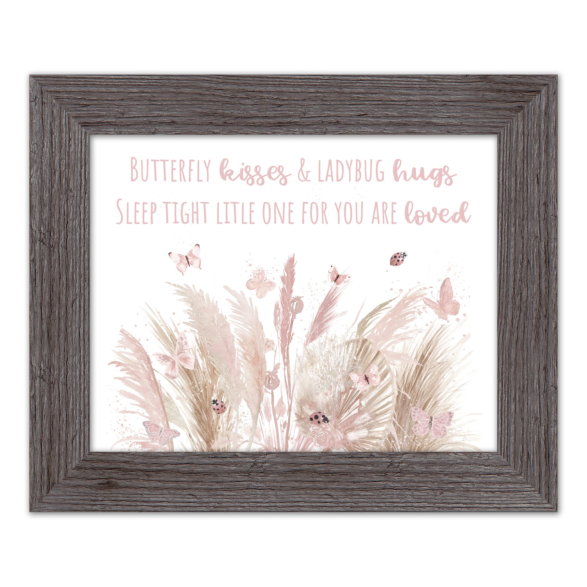 Butterfly Kisses & Ladybug Hugs Western 14" x 11" Framed Print